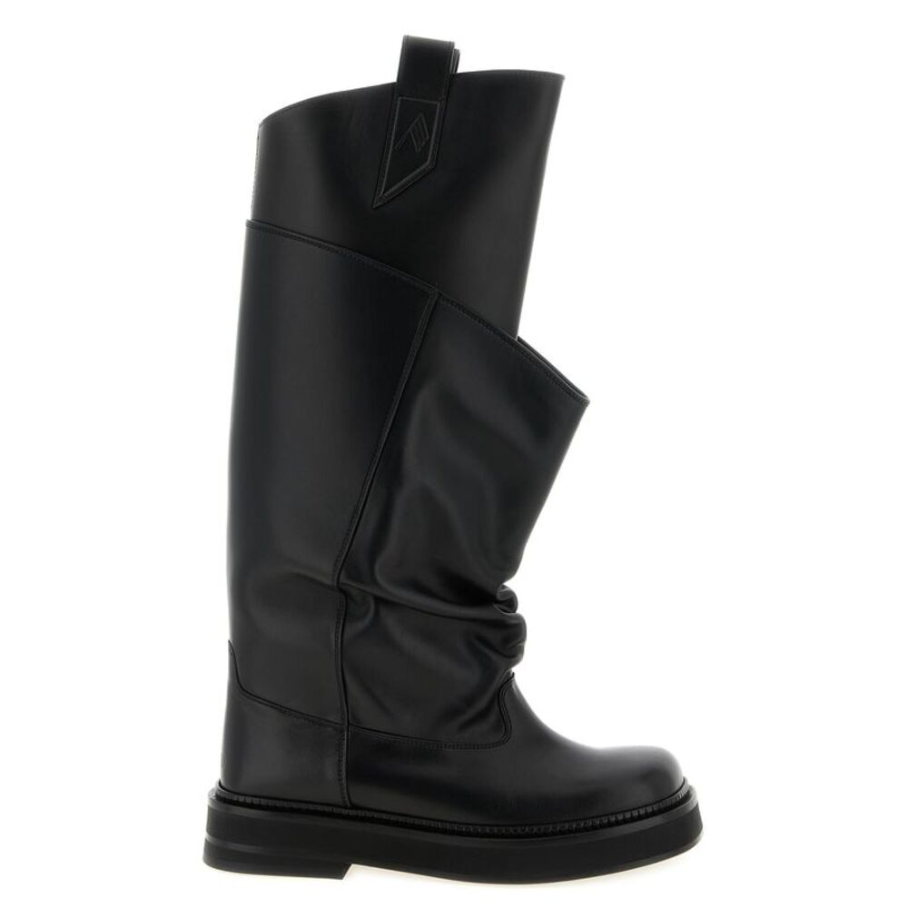 The Attico Black Calfskin Over The Women's Knee